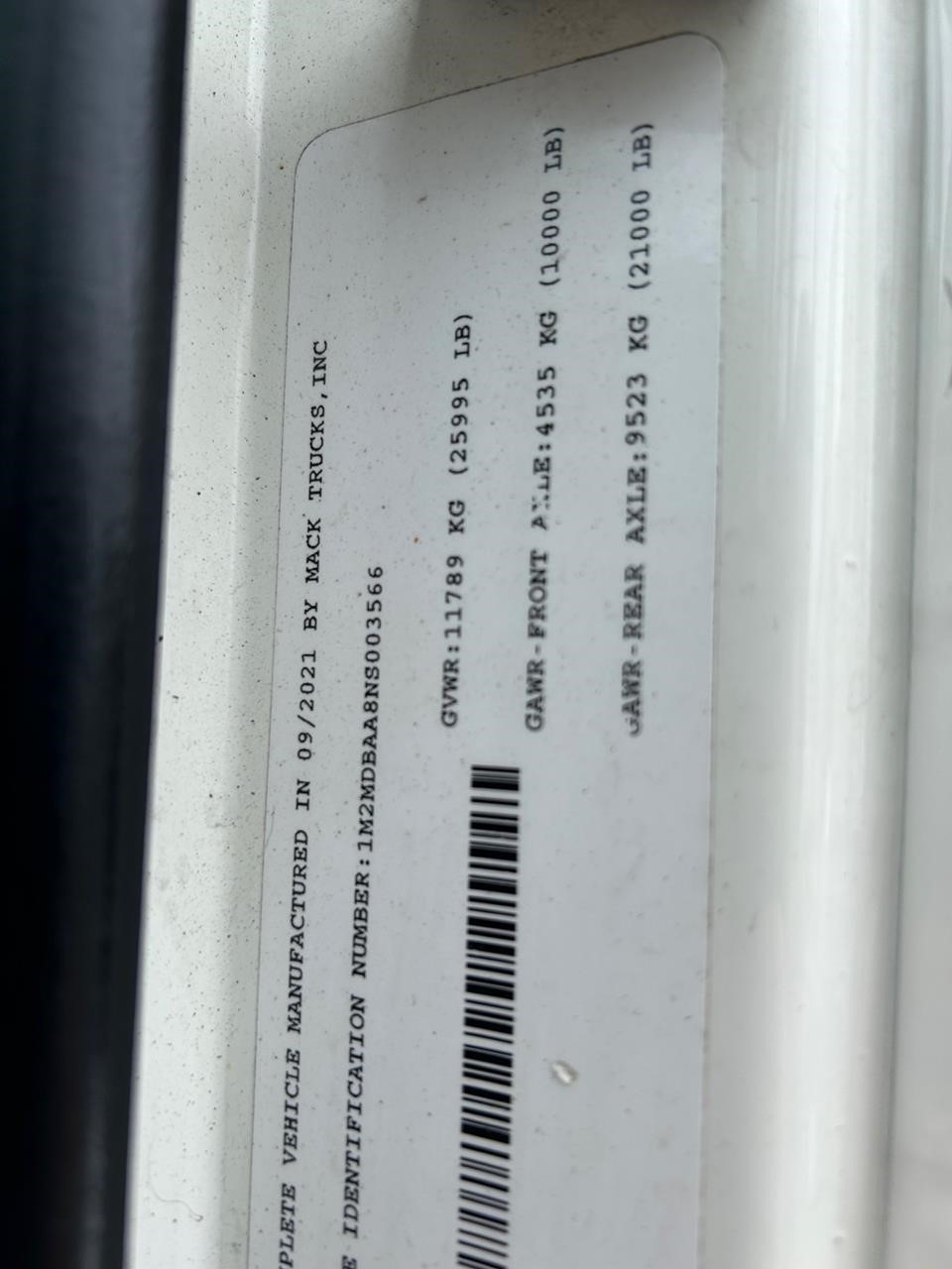 2022 MACK MD6 11004352941 2022 MACK MD6 11004352941