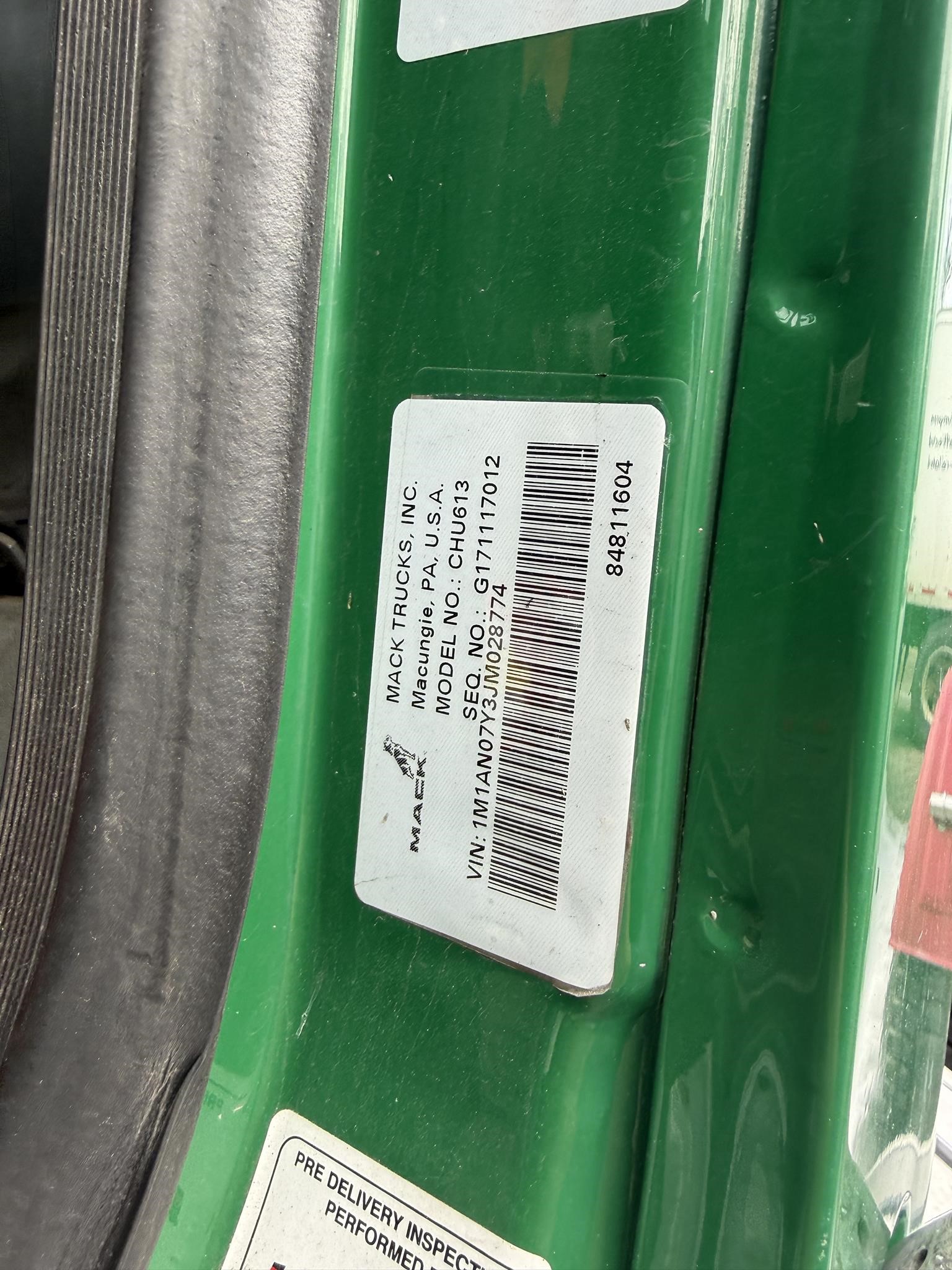 2018 MACK PINNACLE CHU613 11006233762 2018 MACK PINNACLE CHU613 11006233762